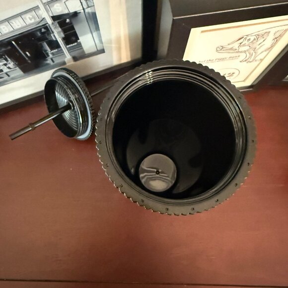 Starbucks Black Matte Textured Tumbler 24 Oz Cold Cup & Key Chain NEW - Picture 8 of 11